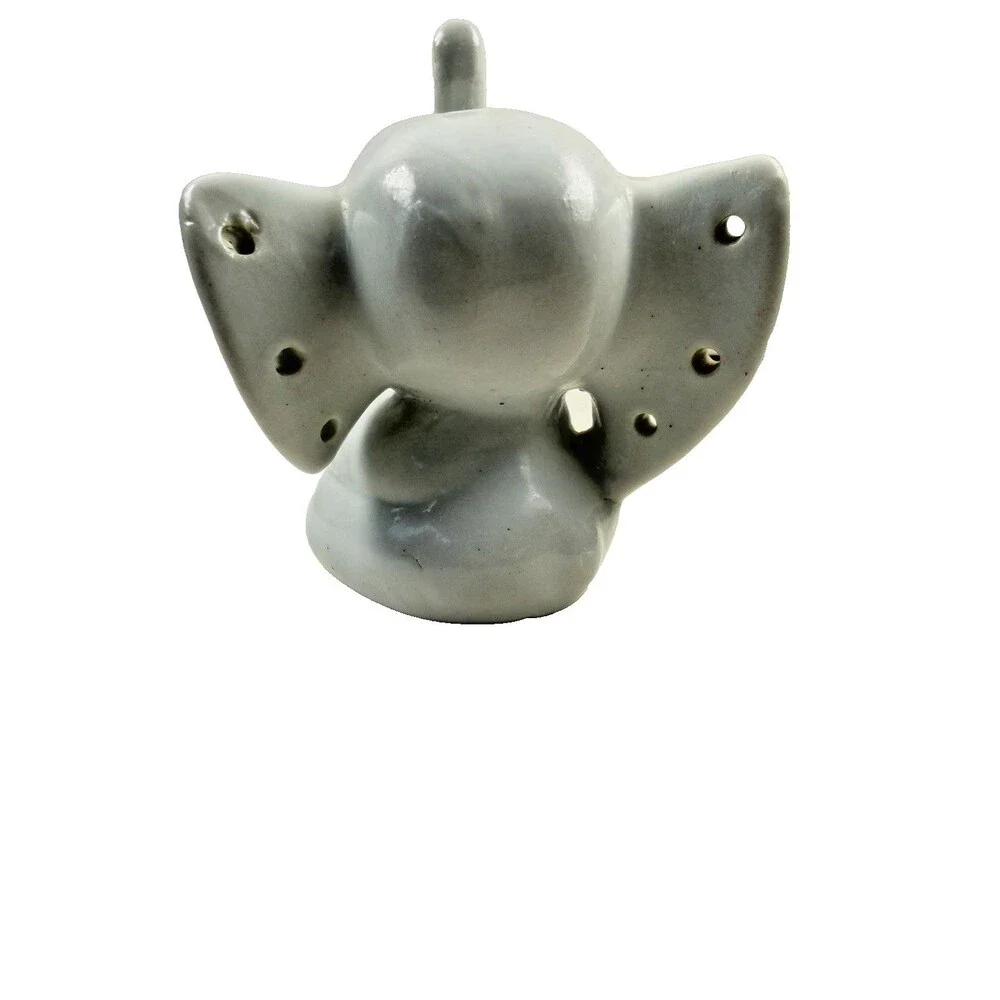 Vintage 1950s White Ceramic Elephant Earring & Ring Holder Jewelry Organizer
